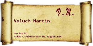 Valuch Martin névjegykártya